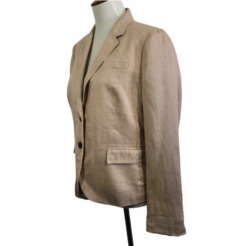 J. Crew Women's Beige Linen Blend Blazer - Picture 4 of 9